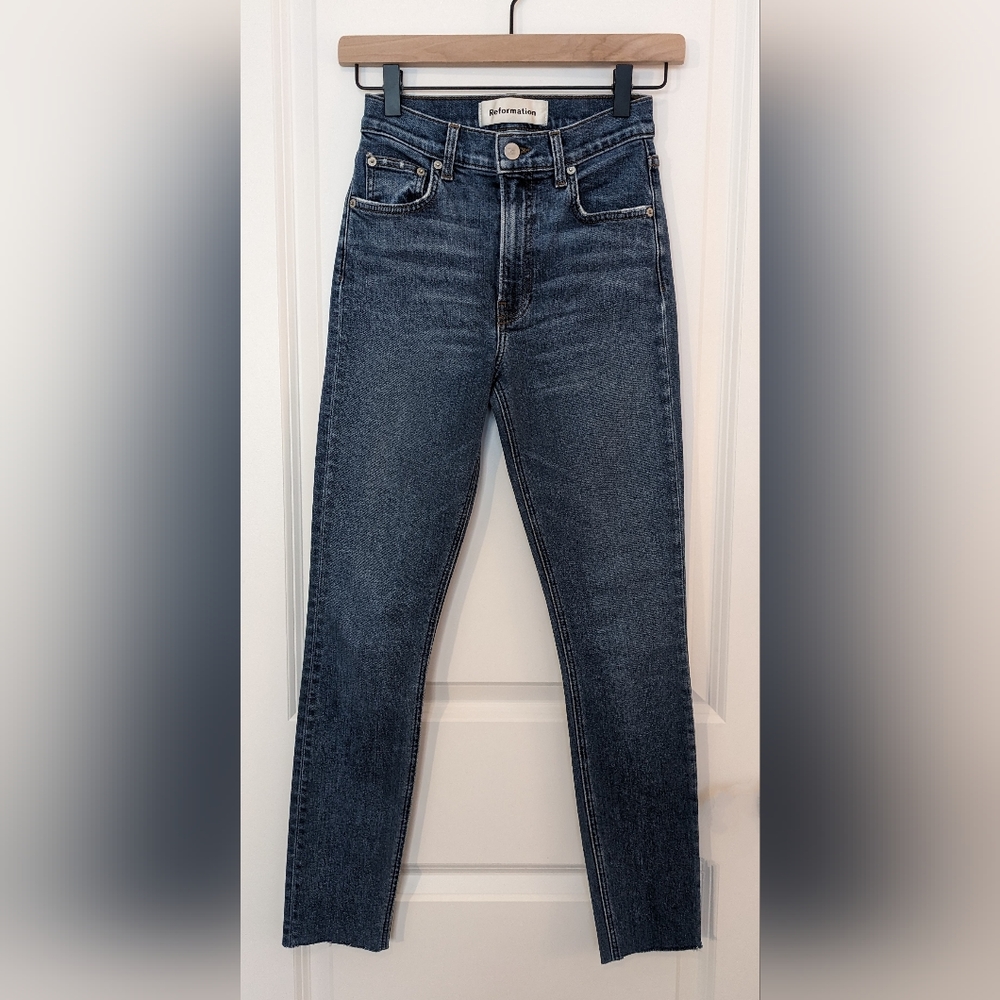 Reformation Women's Skinny Jeans - Dark Blue